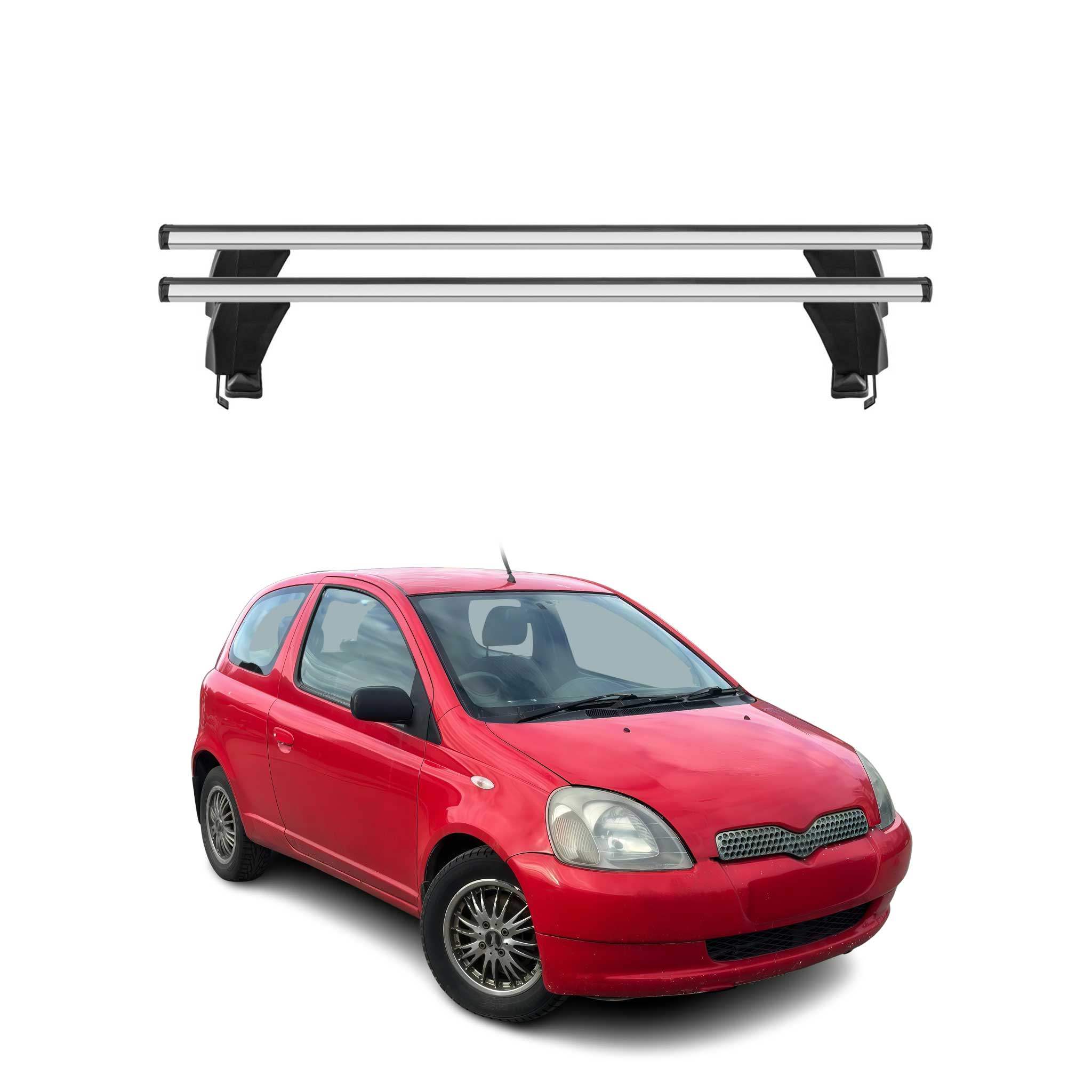 Menabo Barres de toit Transversales pour Toyota Yaris 1999-2005 Gris ABE 2x