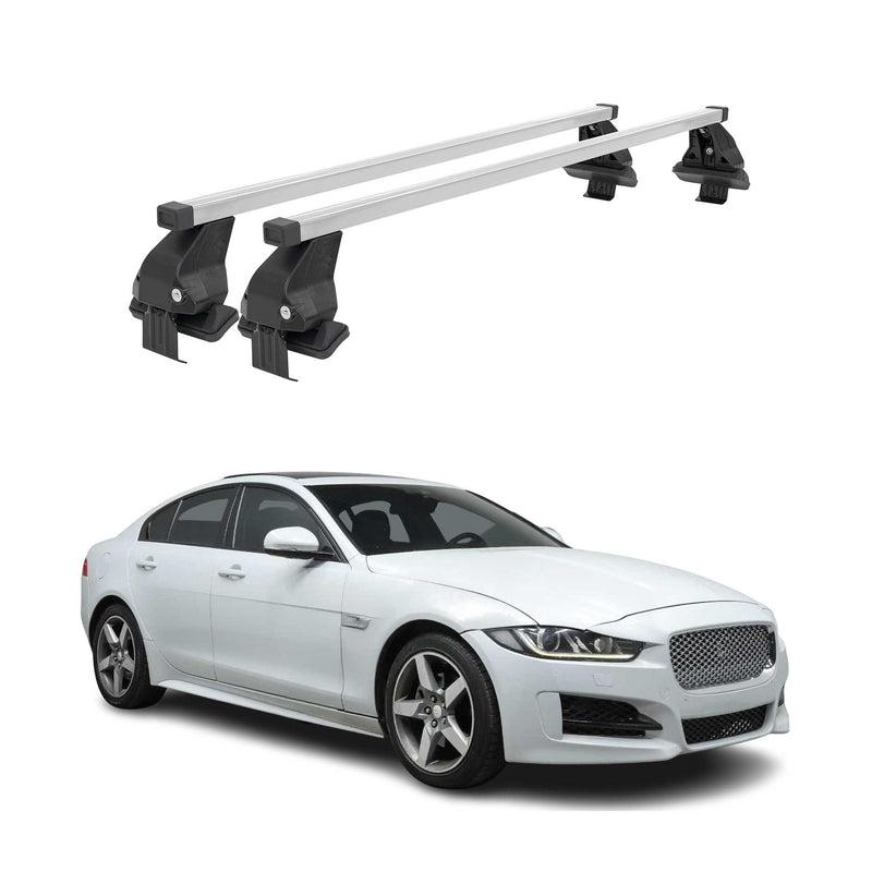 Barres de toit transversales pour Jaguar XE 2015-2019 Acier Gris
