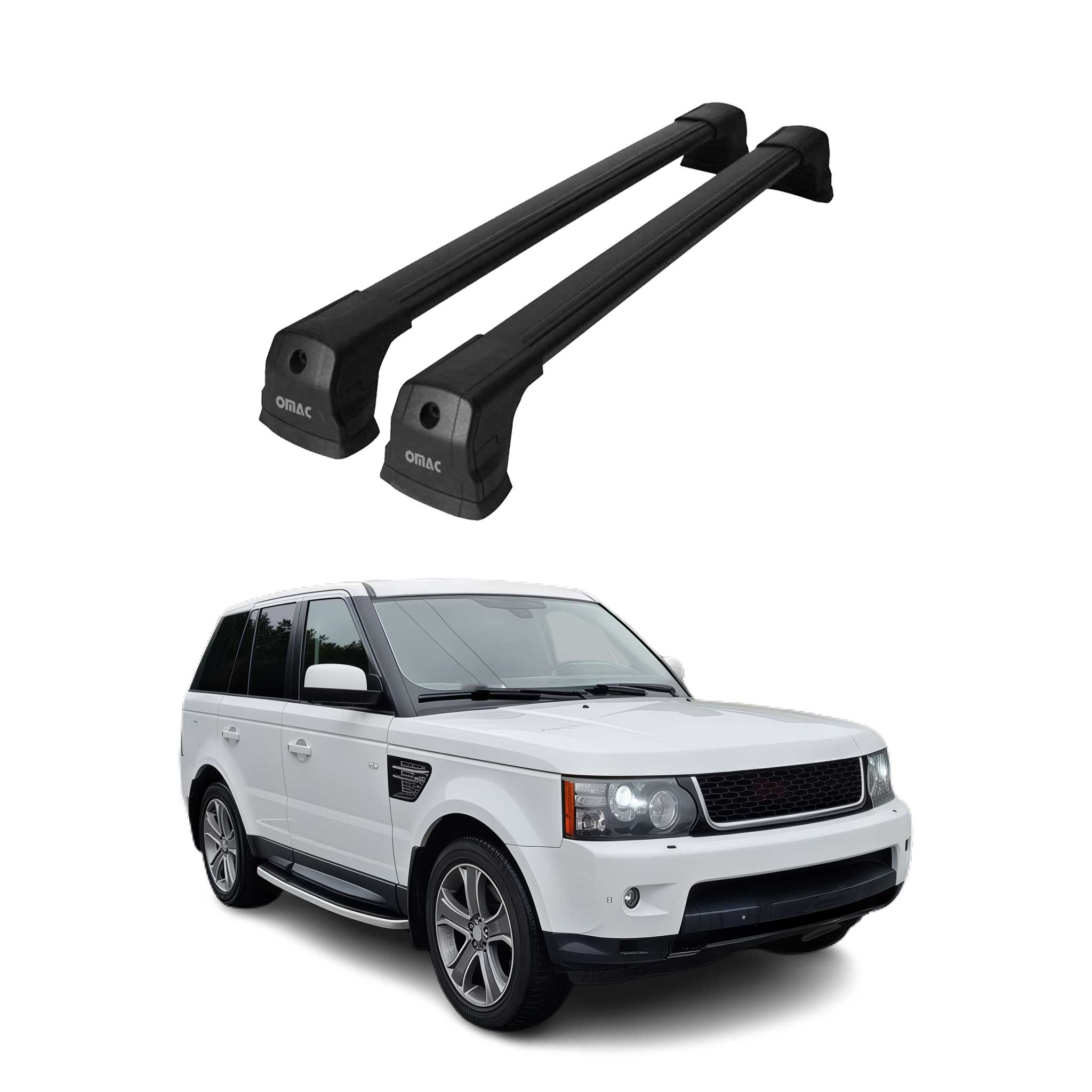 Barres de toit transversales pour Range Rover Sport L320 2005-2013 Alu Noir 2x