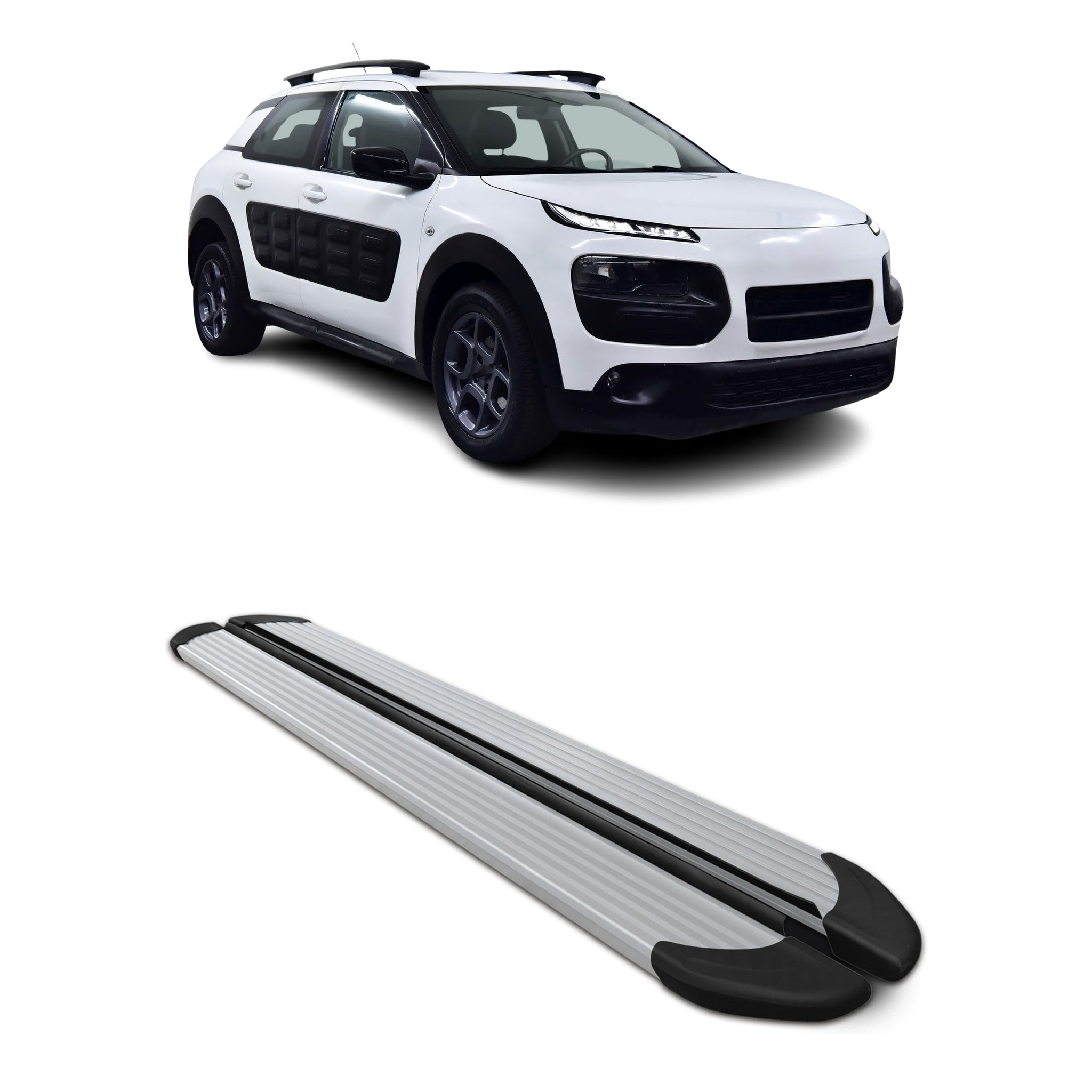 Marchepieds Latéraux pour Citroen C4 Cactus 2014-2022 Aluminium Argent 2Pcs