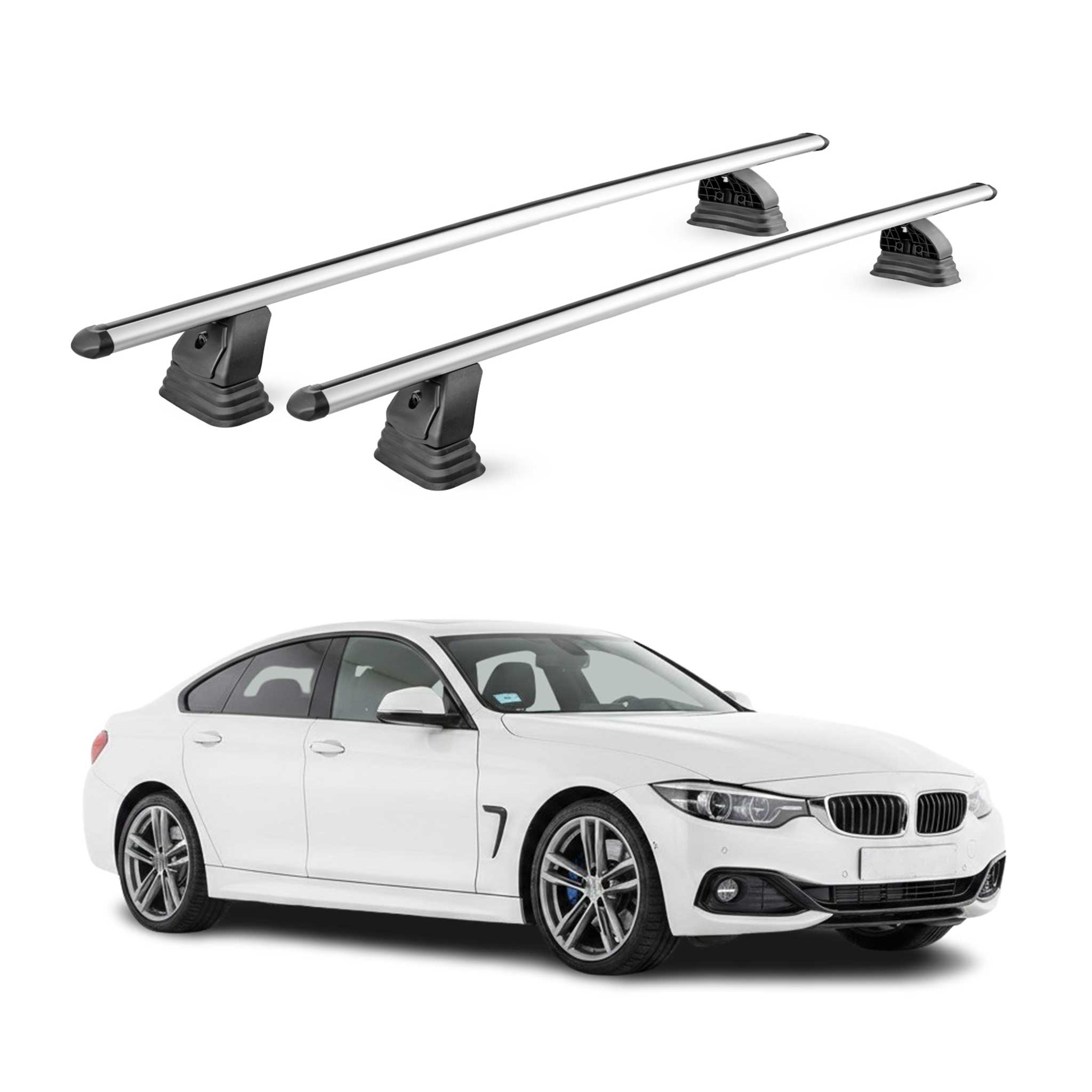 Barres de toit transversales Alu pour Bmw Serie 4 Gran Coupè F36 2014-2020 Gris