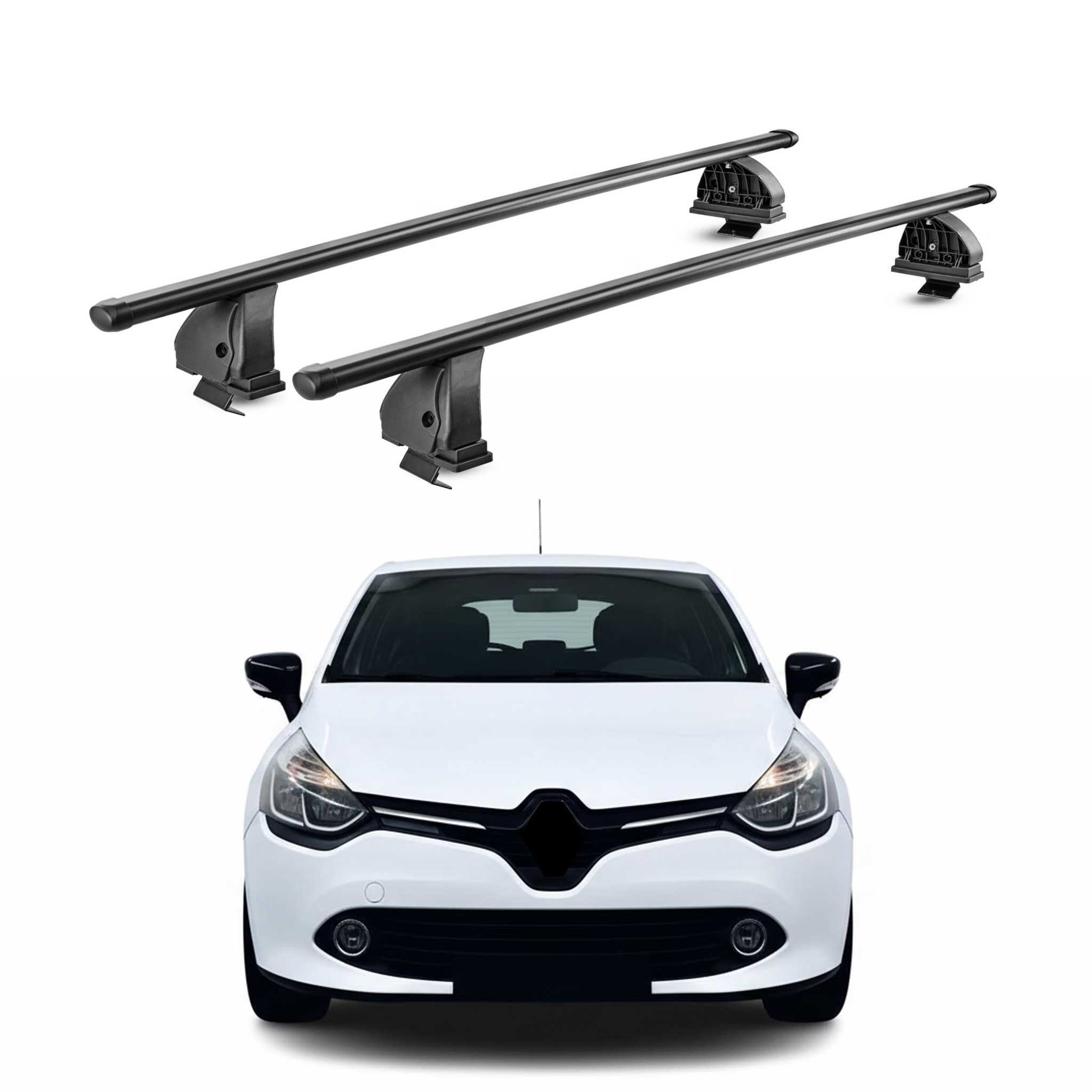 Barres de toit transversales acier pour Renault Clio IV HB Break 2012-19 Noir 2x
