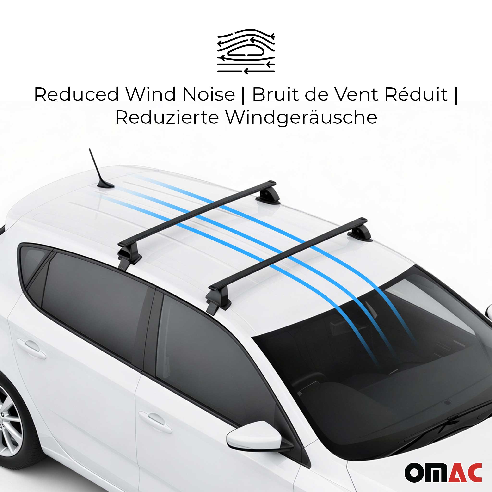 Barres de toit transversales acier pour Volvo C40 2022-2026 TÜV 75 kg Noir 2Pcs