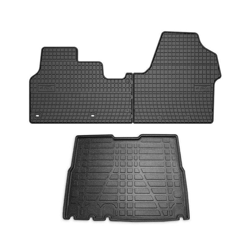 Kit Tapis de sol et coffre pour Peugeot Expert Traveller 2017-2023 Noir TPE