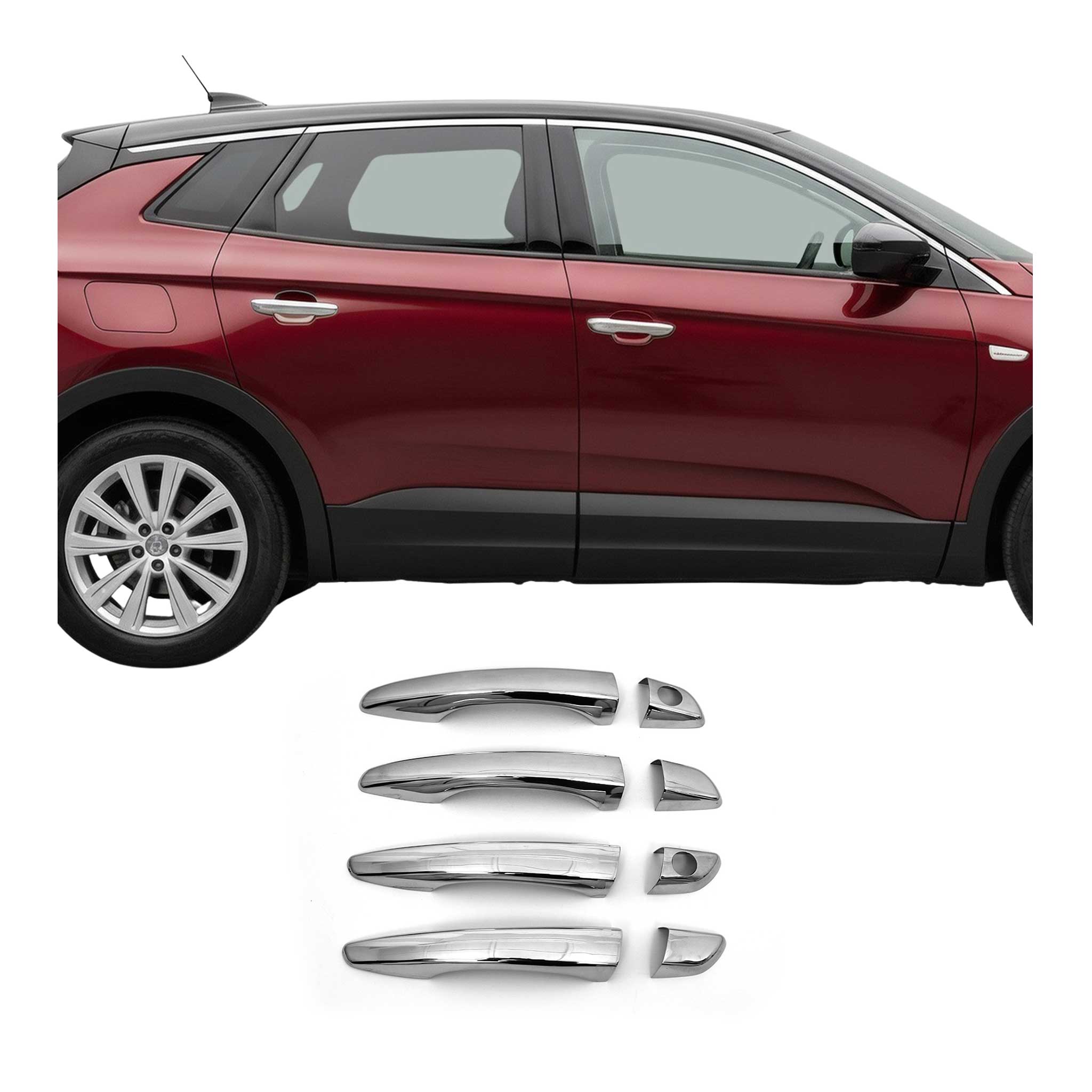 Couverture de poignée porte pour Citroen C3 / C3 Aircross 2016-2024 H2 Chromé