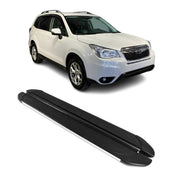 Marchepieds Latéraux pédale pour Subaru Forester IV 2013-2018 Alu Gris Noir 2Pcs