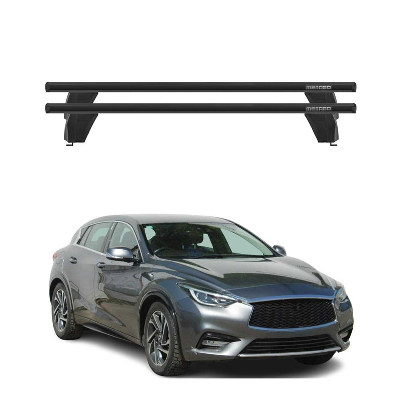 Menabo Barres de toit Transversales pour Infiniti Q30 2015-2019 Alu Noir 2x ABE