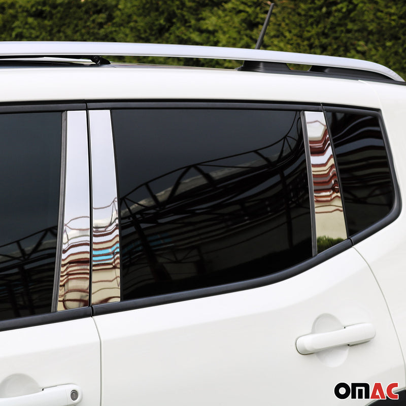 Couverture Garniture de pilier B pour Jeep Renegade 2014-2024 en acier inox 6Pcs