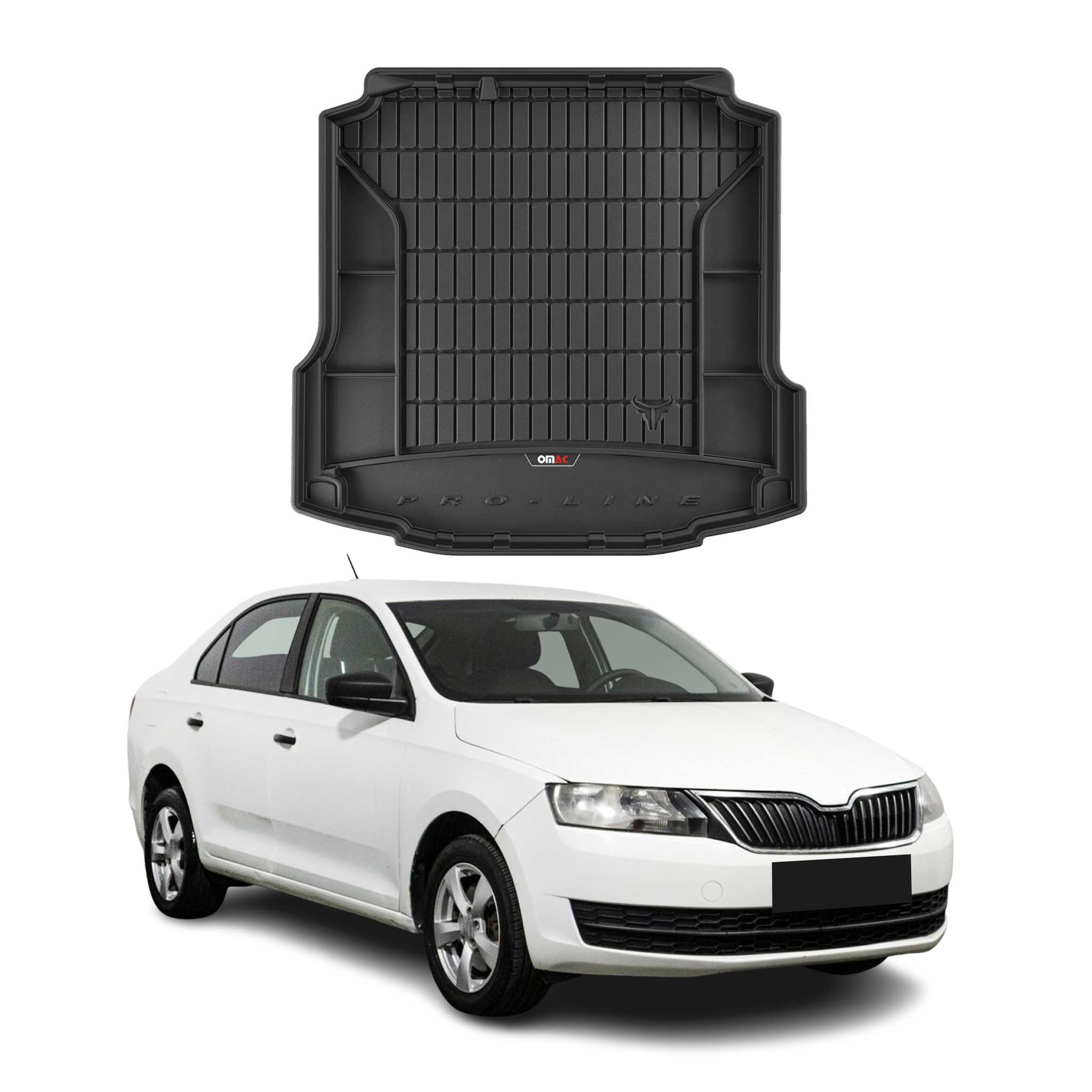 Tapis de Coffre pour Skoda Rapid 2012-2019 TPE Noir