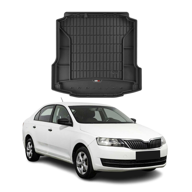 Tapis de Coffre pour Skoda Rapid 2012-2019 TPE Noir