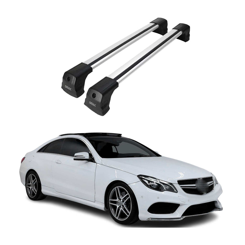 Barres de toit transversales pour Mercedes E Classe Coupe 2009-2016 Gris Alu