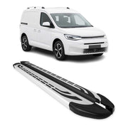 Marchepieds latéraux pédale pour VW Caddy Maxi 2020-2026 L2 2Pcs Aluminium Gris