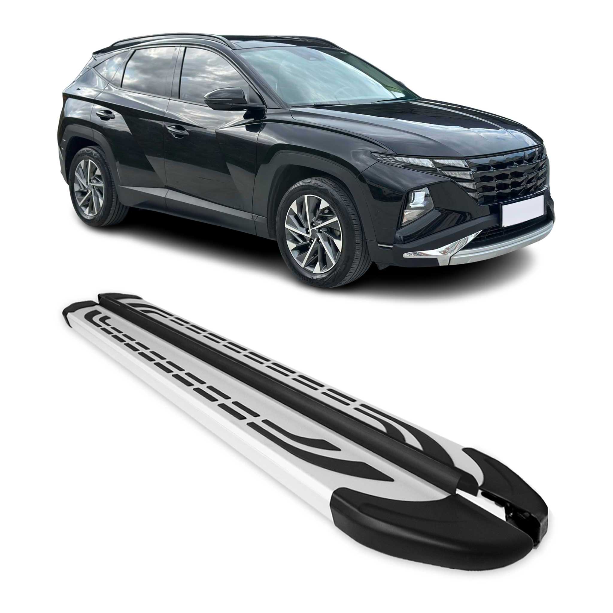 Marchepieds Latéraux pédale pour Hyundai Tucson 2022-2026 Aluminium Gris 2Pcs