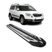 Marchepieds Latéraux pédale pour Skoda Yeti 2009-2017 Aluminium Gris Noir 2x