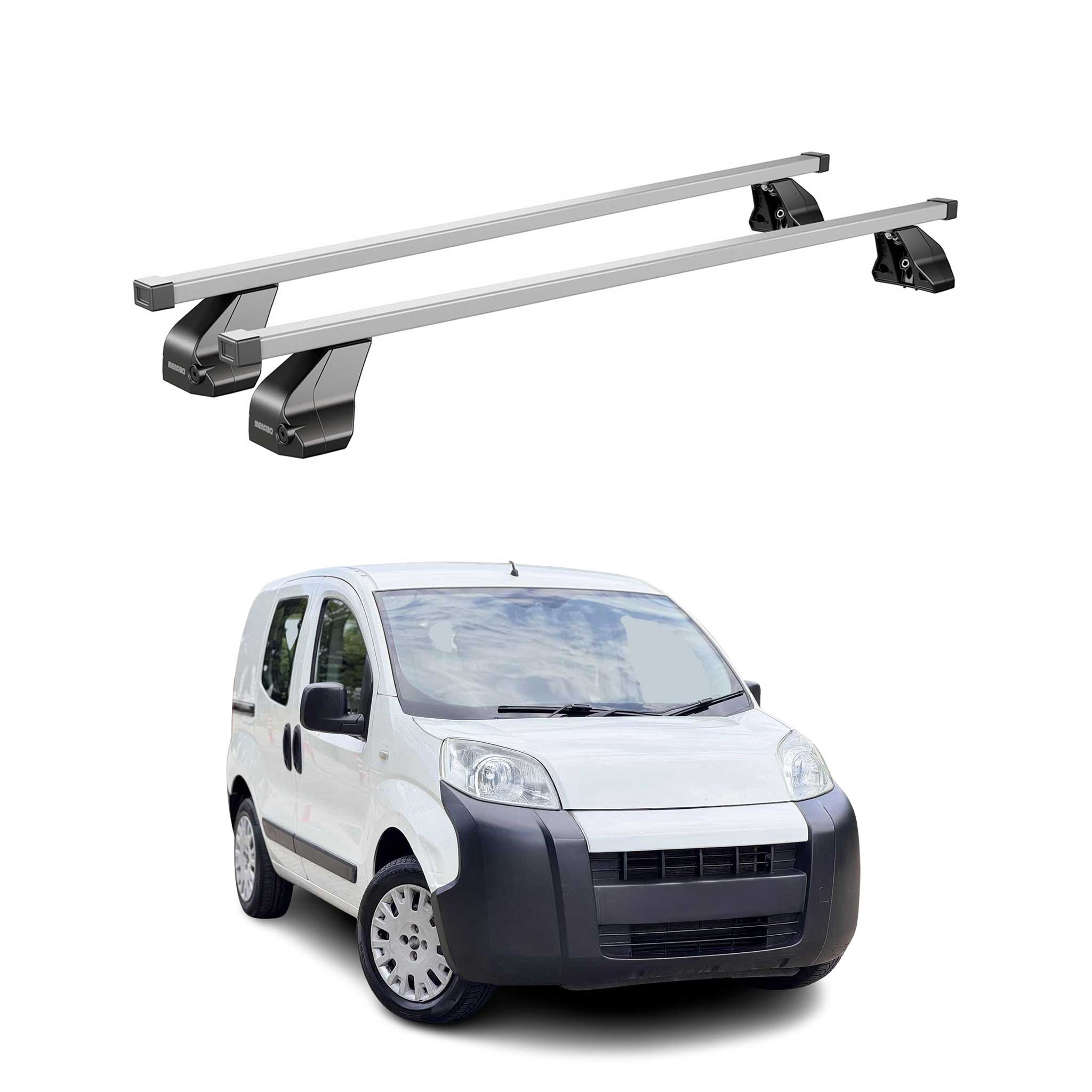 Barres de toit transversales pour Citroen Nemo Van 2008-2024 Acier Gris