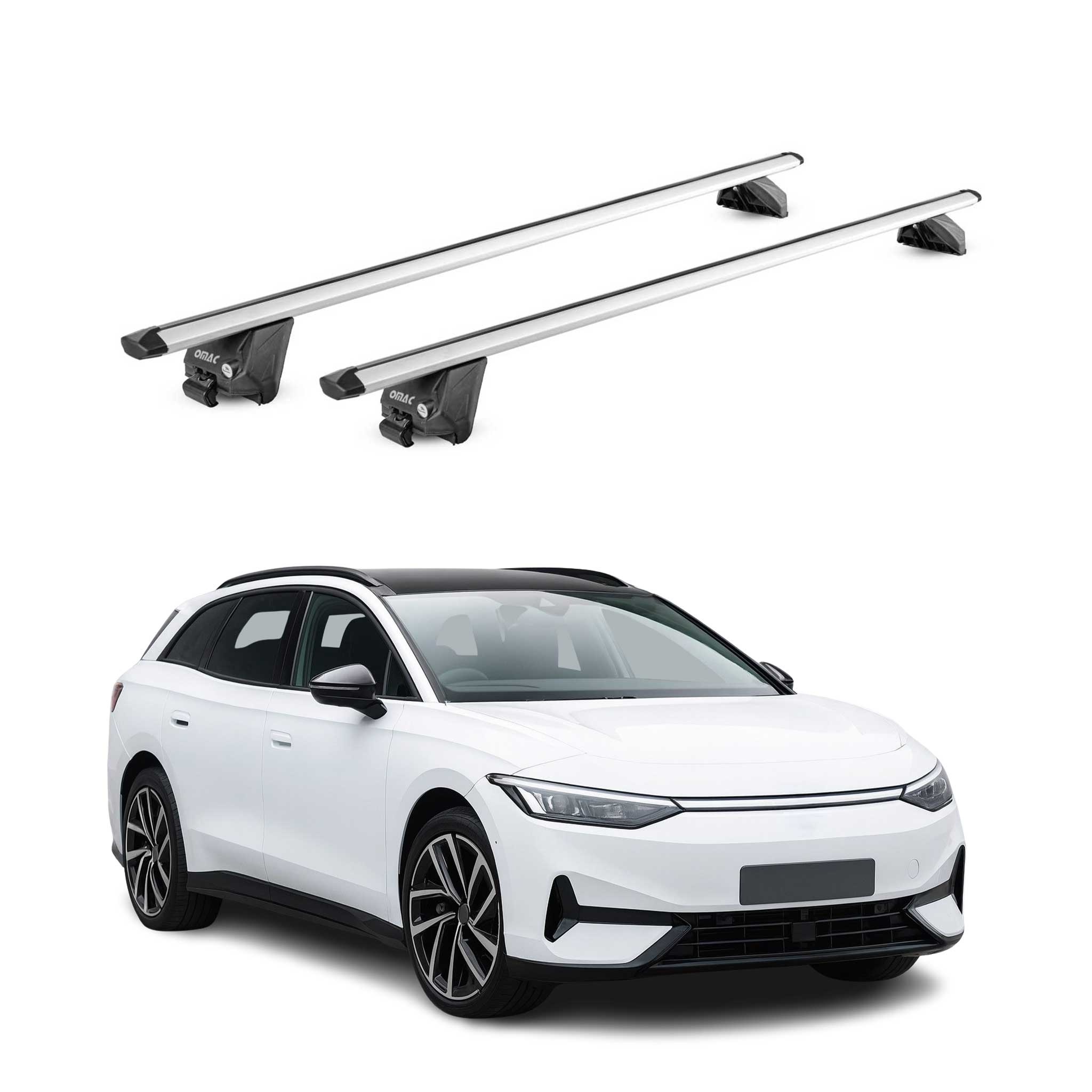 Barres de toit transversales pour VW ID.7 2024-2026 Aluminium Gris ABE