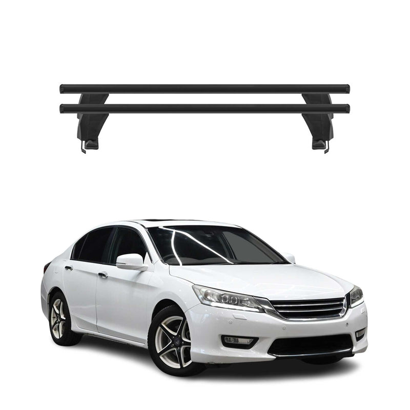 Menabo Barres de toit Transversales pour Honda Accord IX SD 2013-2018 Alu Noir