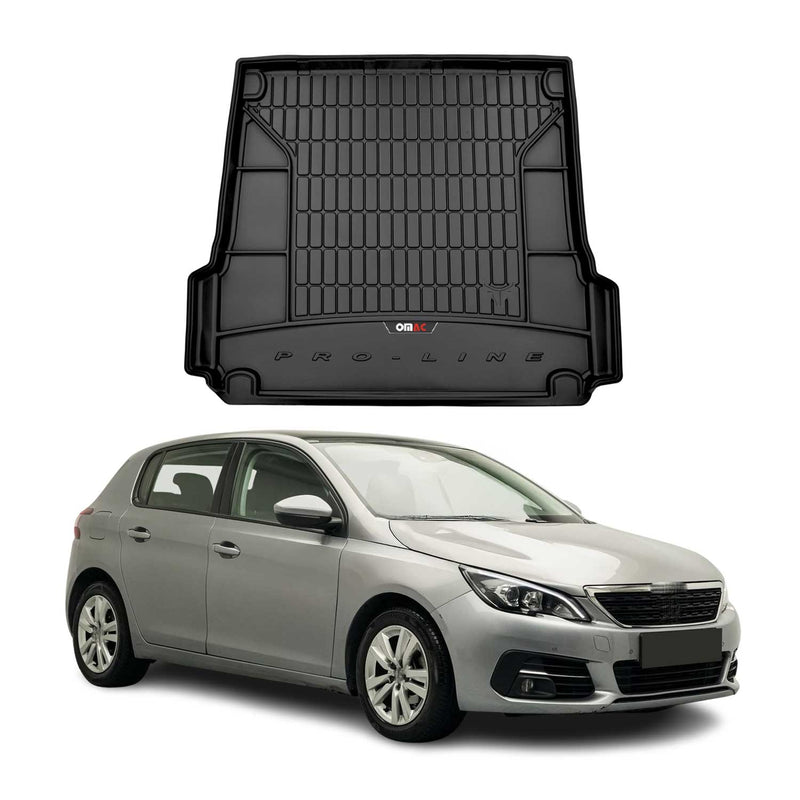 Tapis de Coffre pour Peugeot 308 2013-2021 Noir TPE