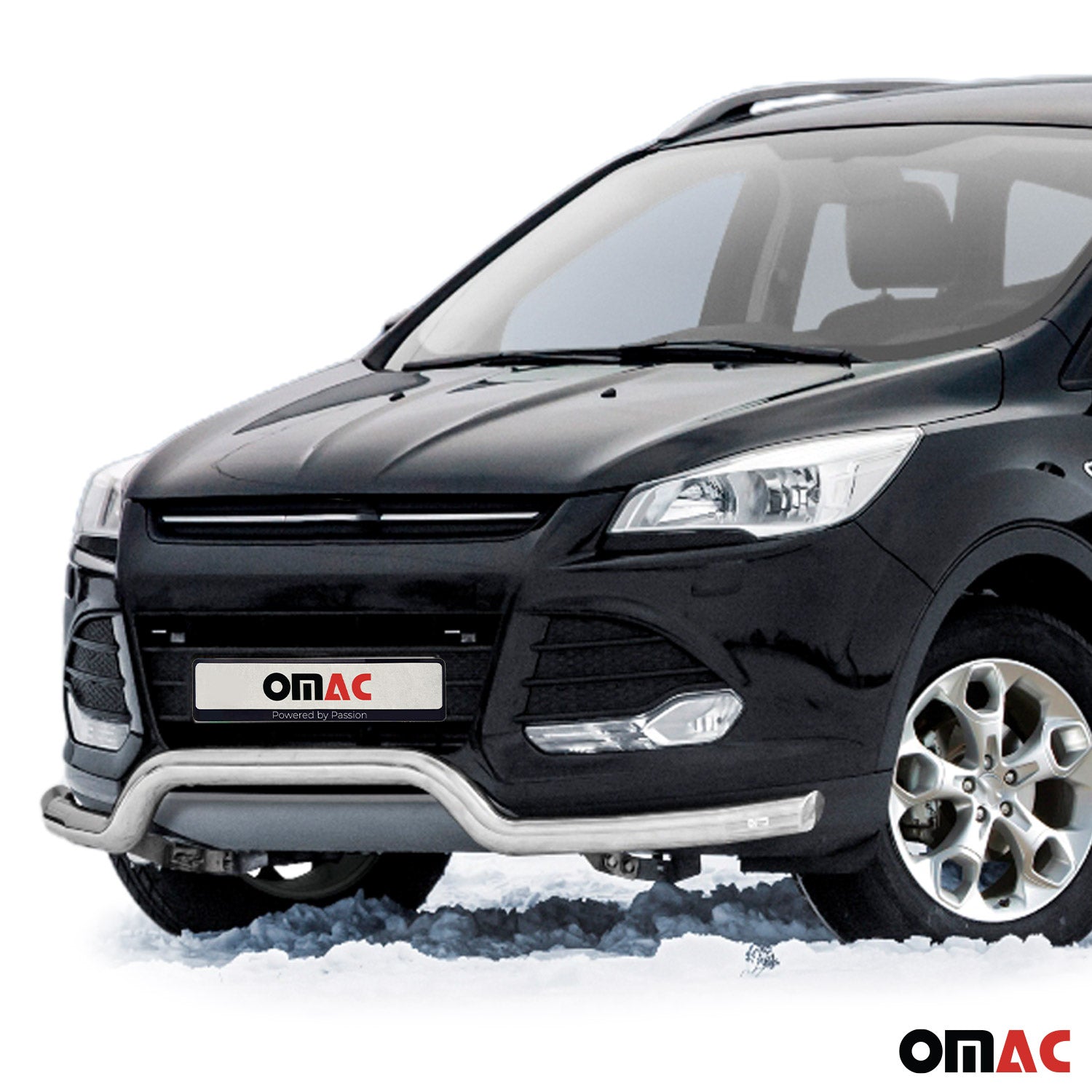 Pare-Buffle Avant Pour Ford Kuga II 2012-2017 Pre-FL Acier Inox Argent