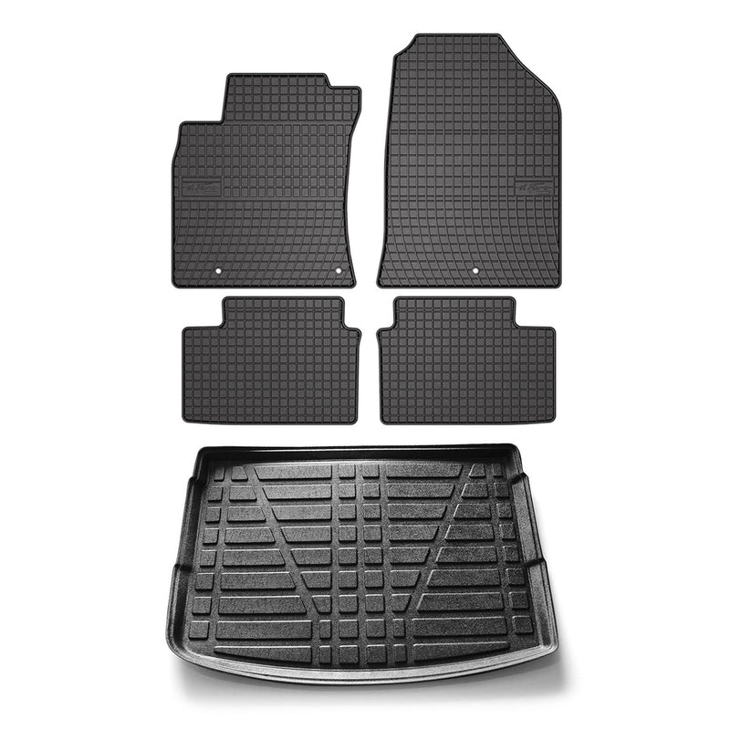 Kit Tapis de sol et coffre pour Hyundai i30 2017-2024 Noir TPE