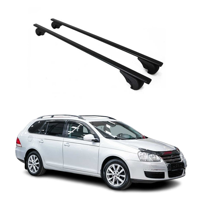 Barres de toit Transversales pour VW Golf VI 2009-2013 Fer Noir