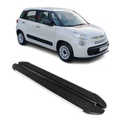 Marchepieds Latéraux pédale pour Fiat 500L 2012-2024 Aluminium Gris Noir 2Pcs