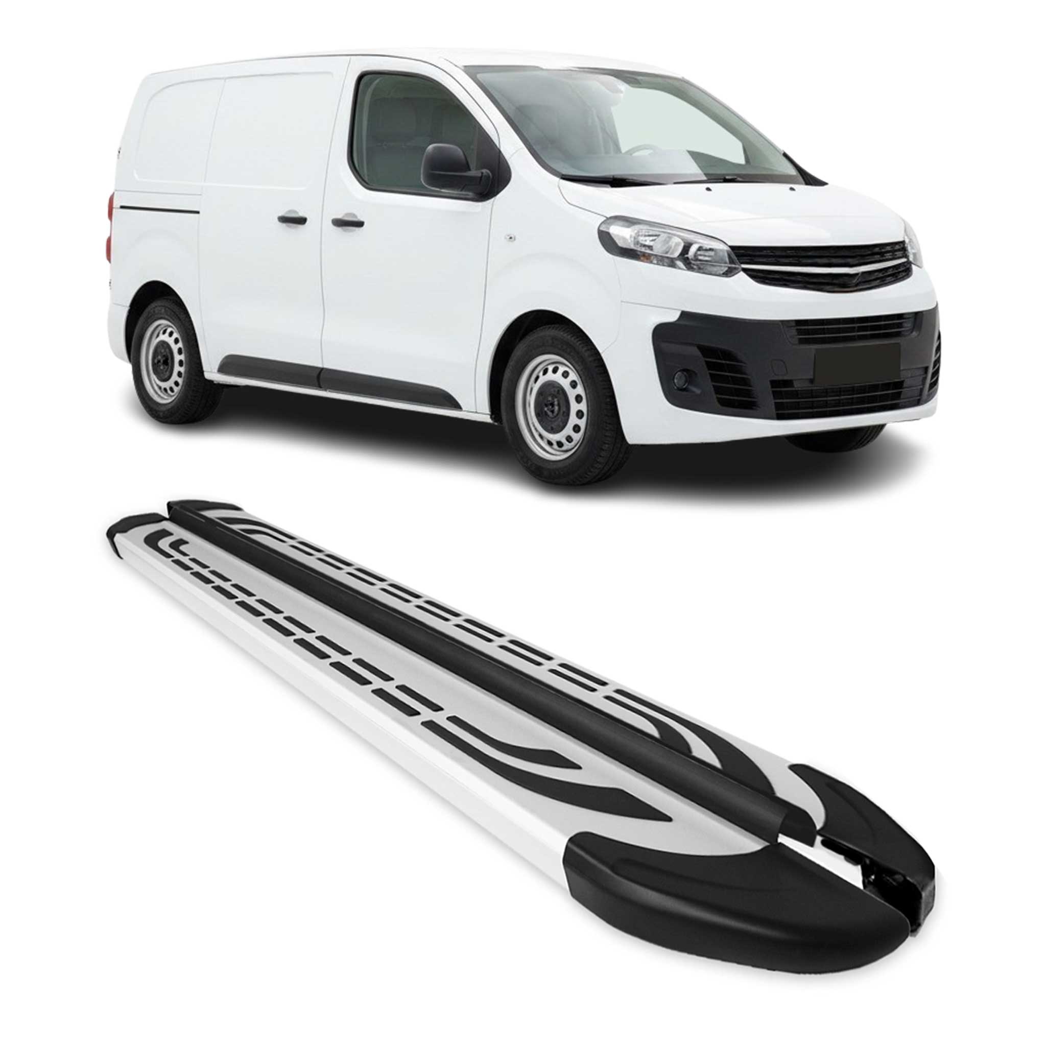 Marchepieds Latéraux pour Opel Vivaro C 2019-2026 Aluminium Gris L1 Court 2Pcs