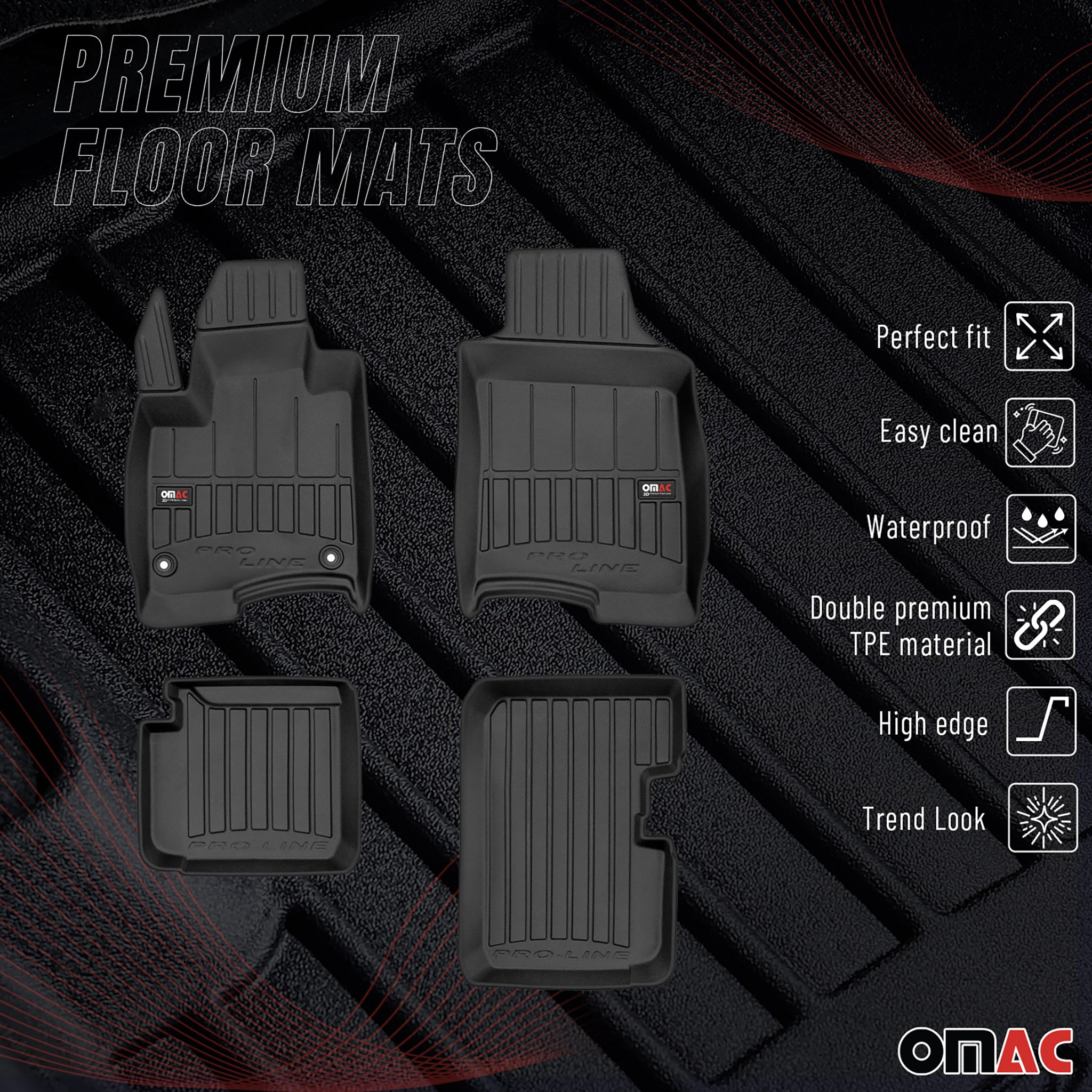 Tapis de Sol pour Fiat Panda 2020-2026 Hybrid TPE Noir