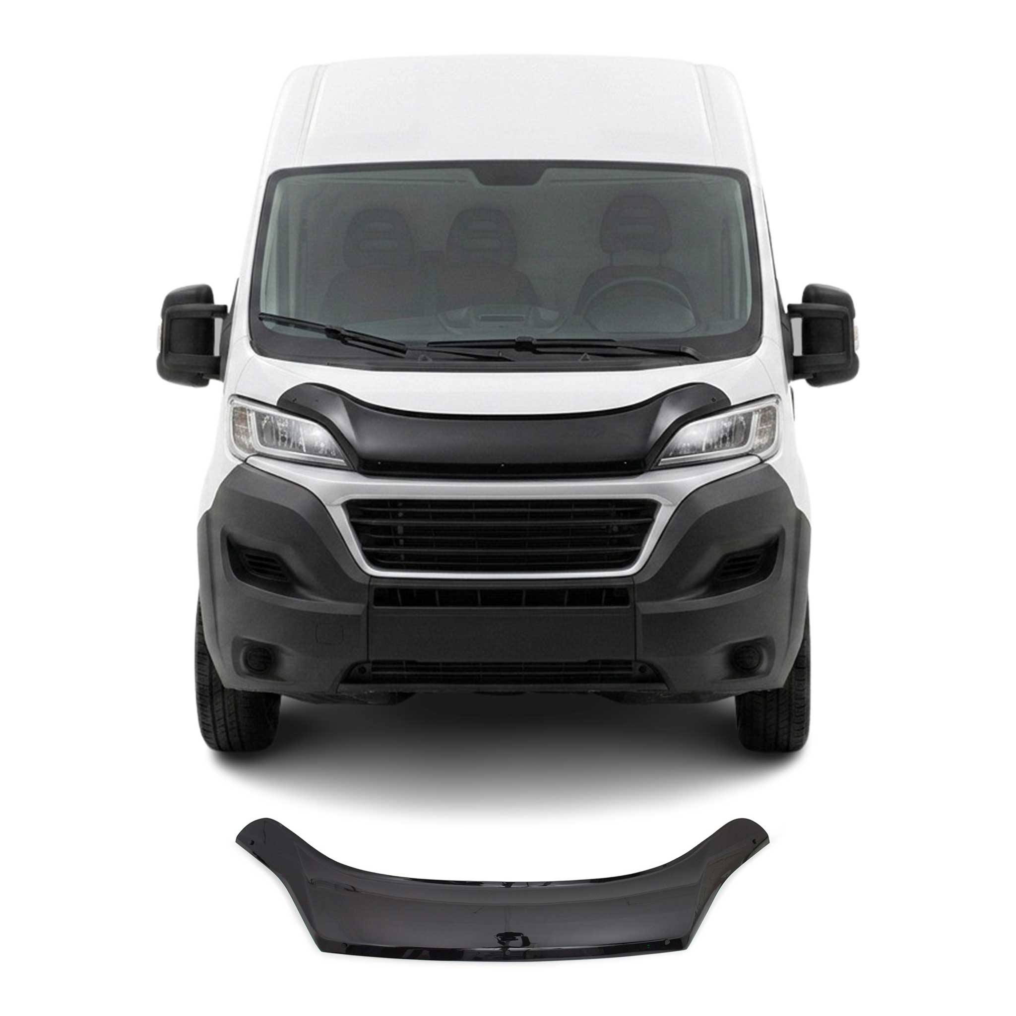 Deflecteurs d'air capot de voiture pour Fiat Ducato 2014-2026 Acrylique Noir
