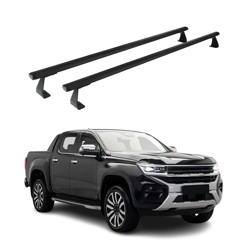 Barres de toit longitudinales pour VW Amarok mk2 2022-2025 Alu Noir 2x
