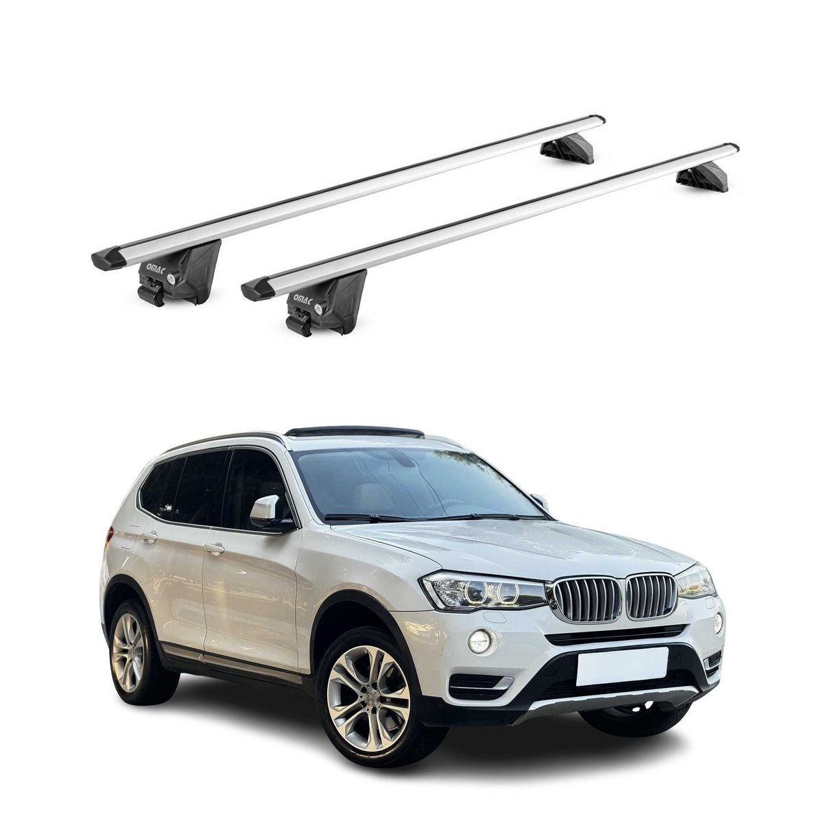 Barres de toit transversales pour BMW X3 F25 2011-2017 Alu Gris Argenté 2x ABE