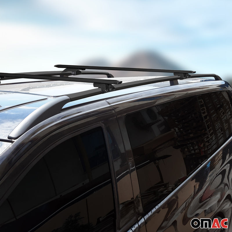 KIT Barres de toit trans+long pour Porsche Cayenne 2002-2010 Alu Noir