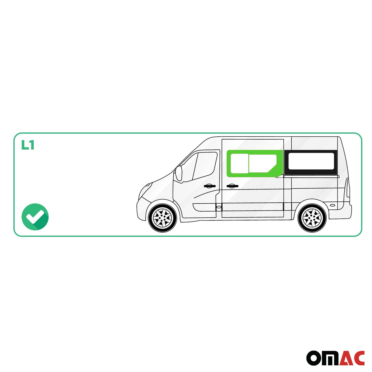 Vitre de Porte pour Opel Movano 2010–2021 L1 Avant Droit coulissante