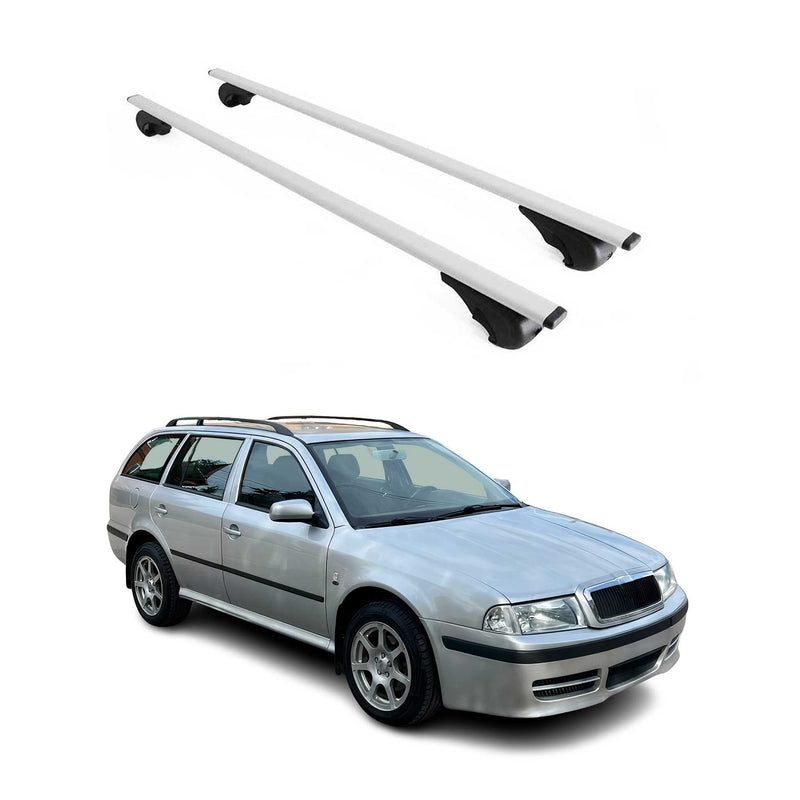 Barres de toit Transversales pour Skoda Octavia Break 1998-2004 Fer Argent