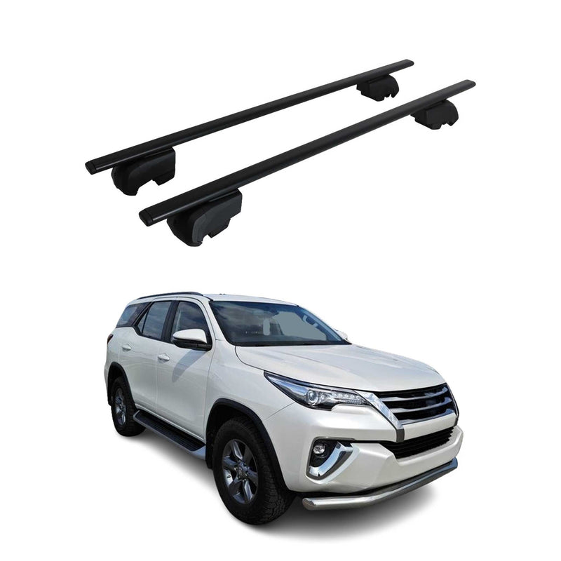 Barres de toit Transversales pour Toyota Fortuner 2015-2023 Fer Noir ABE