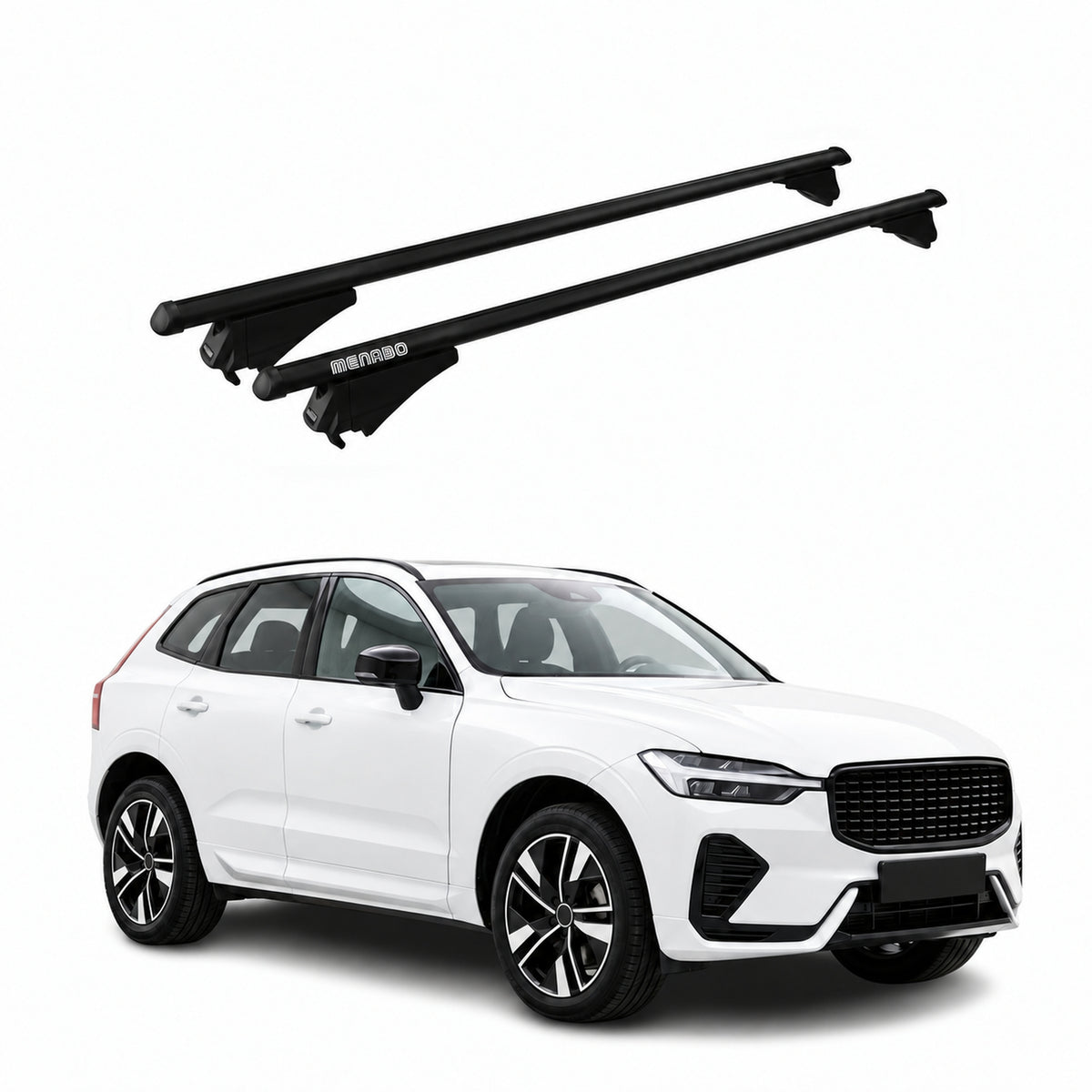 Menabo Barres de toit pour Volvo XC60 II 2025-2026 Facelift Noir Alu 2 Pièces