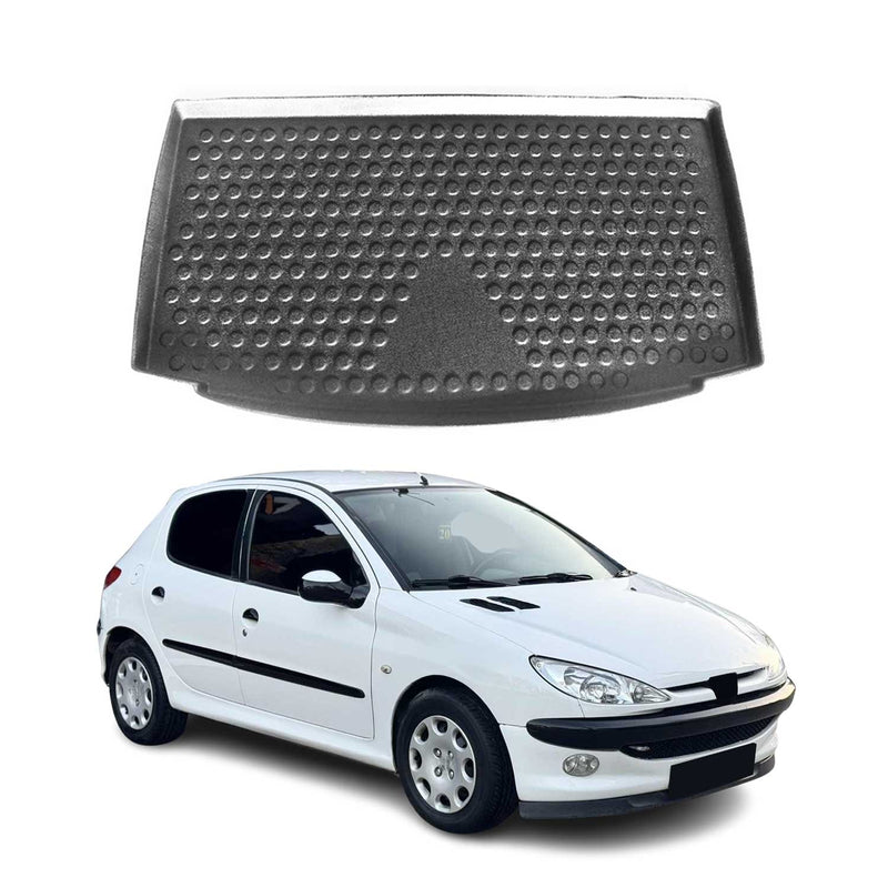Tapis de Coffre pour Peugeot 206 1999-2007 HB en TPE Noir
