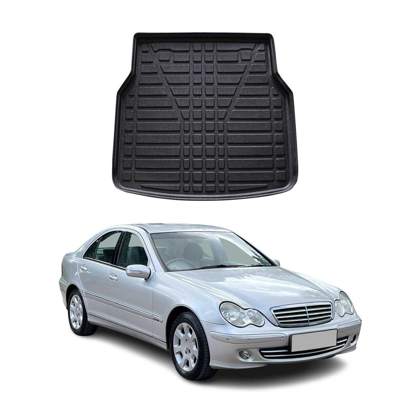 Tapis de Coffre pour Mercedes Classe C S203 2001-2007 Break en TPE Noir