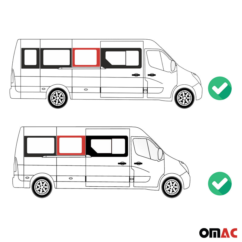 Vitre de Porte pour Opel Movano 2010-2023 Porte coulissante Droit L3 L4