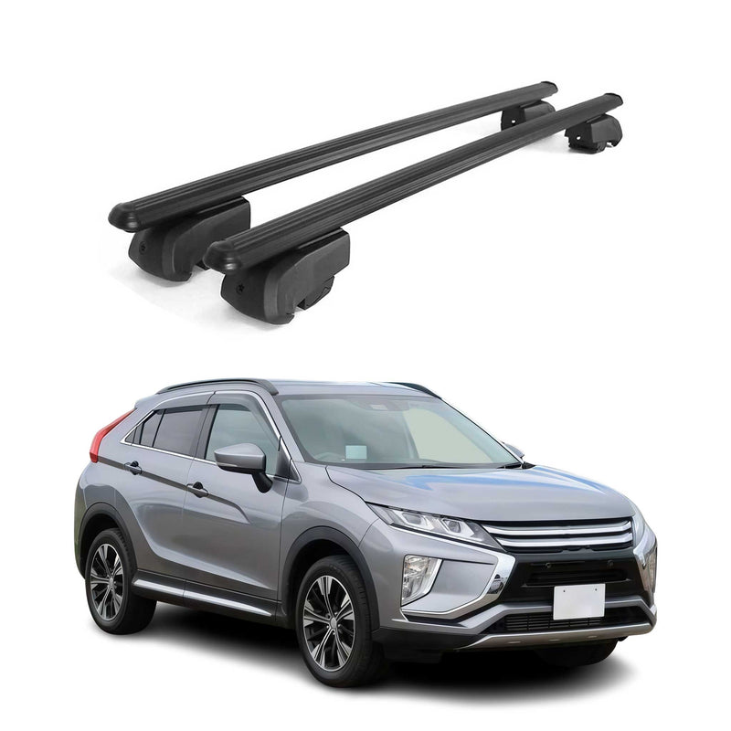 Barres de toit Transversales pour Mitsubishi Eclipse 2017-2023 Alu Noir ABE