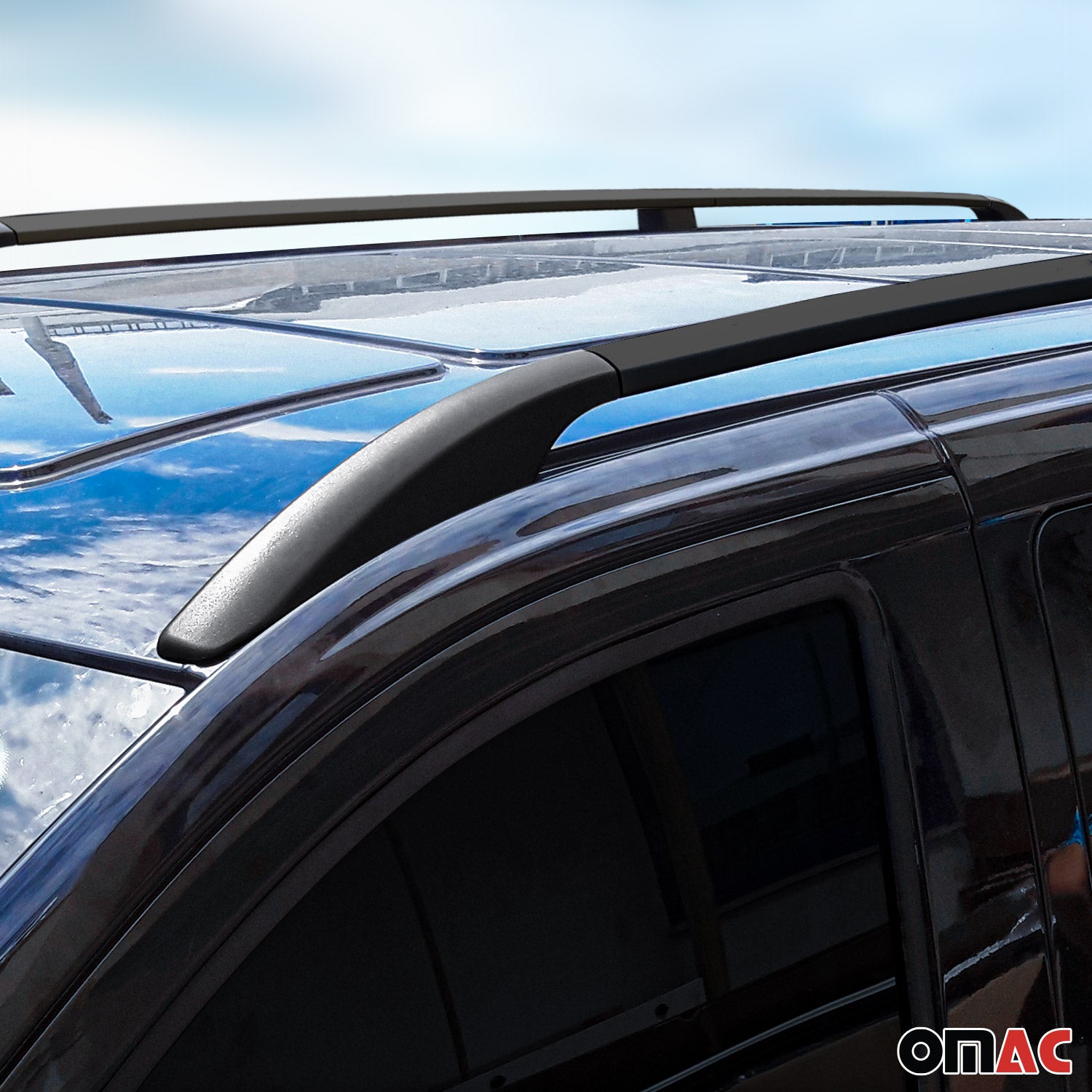 Barres de toit longitudinales pour VW Caddy 2020-2026 L1 Aluminium Noir 2x