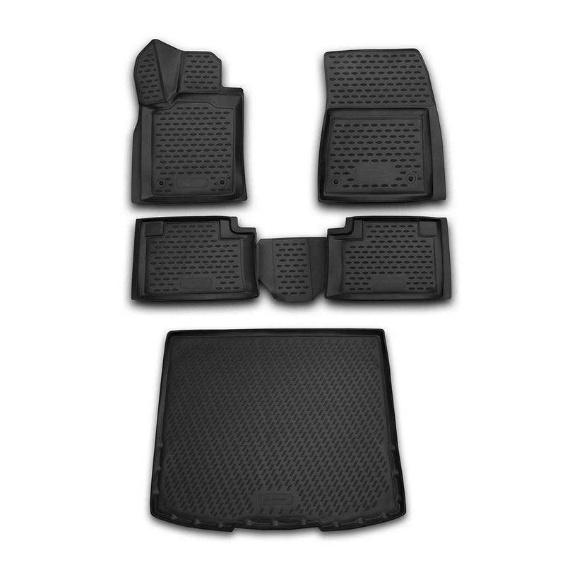 Kit Tapis de sol et coffre pour Jeep Grand Cherokee 2013-2015 en Caoutchouc TPE Noir