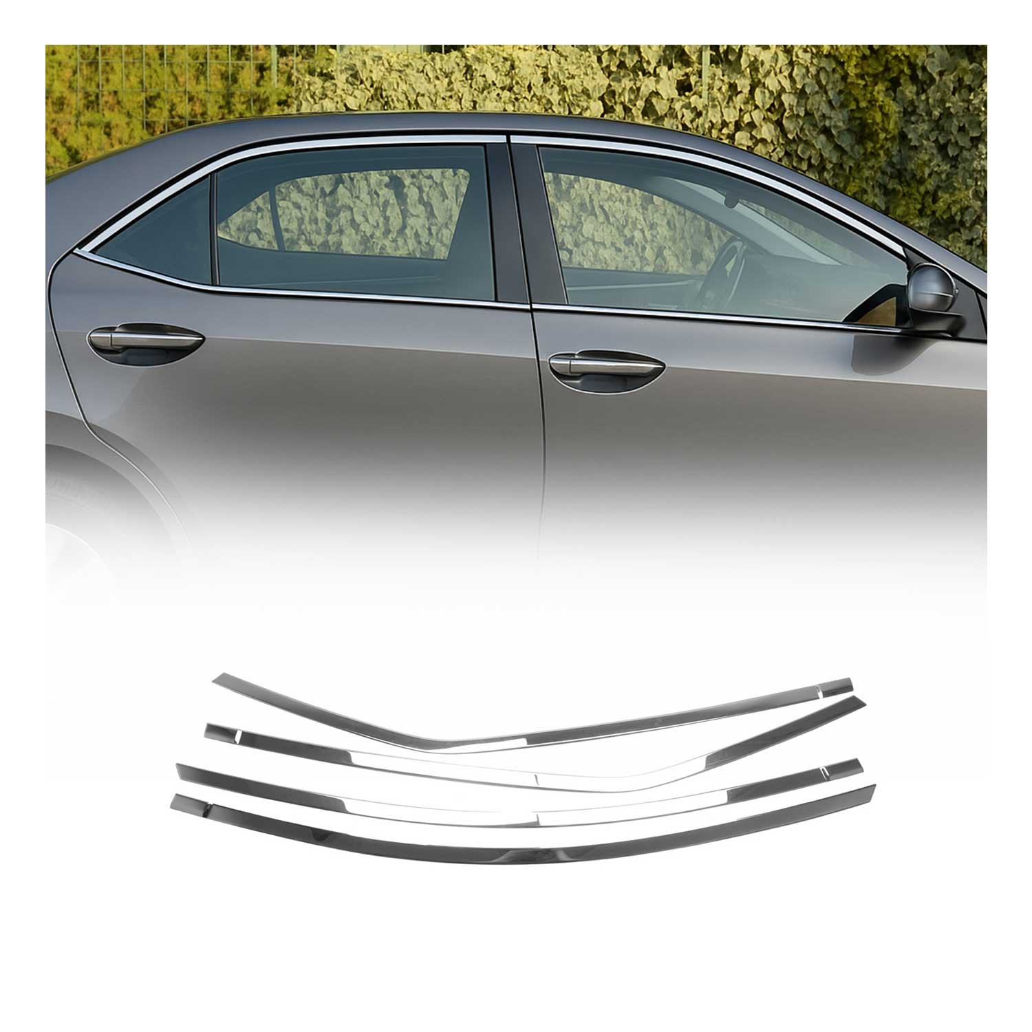 Garniture de Fenêtre pour Toyota Corolla Berline 2013-2019 Acier Brillant 4x