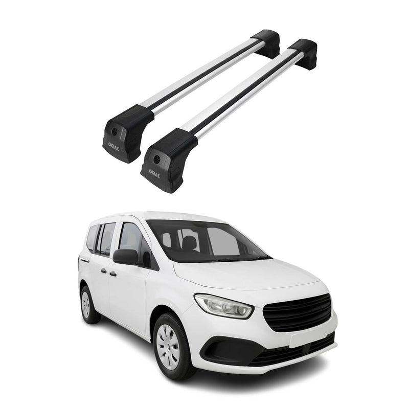 Barres de toit transversales pour Mercedes Citan 2021-2025 Aluminium Gris 2 pcs