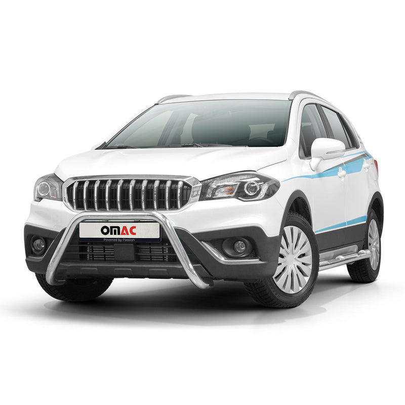 Pare-Buffle Avant Pour Suzuki SX4 S-Cross 2016-2021 en Acier Argent