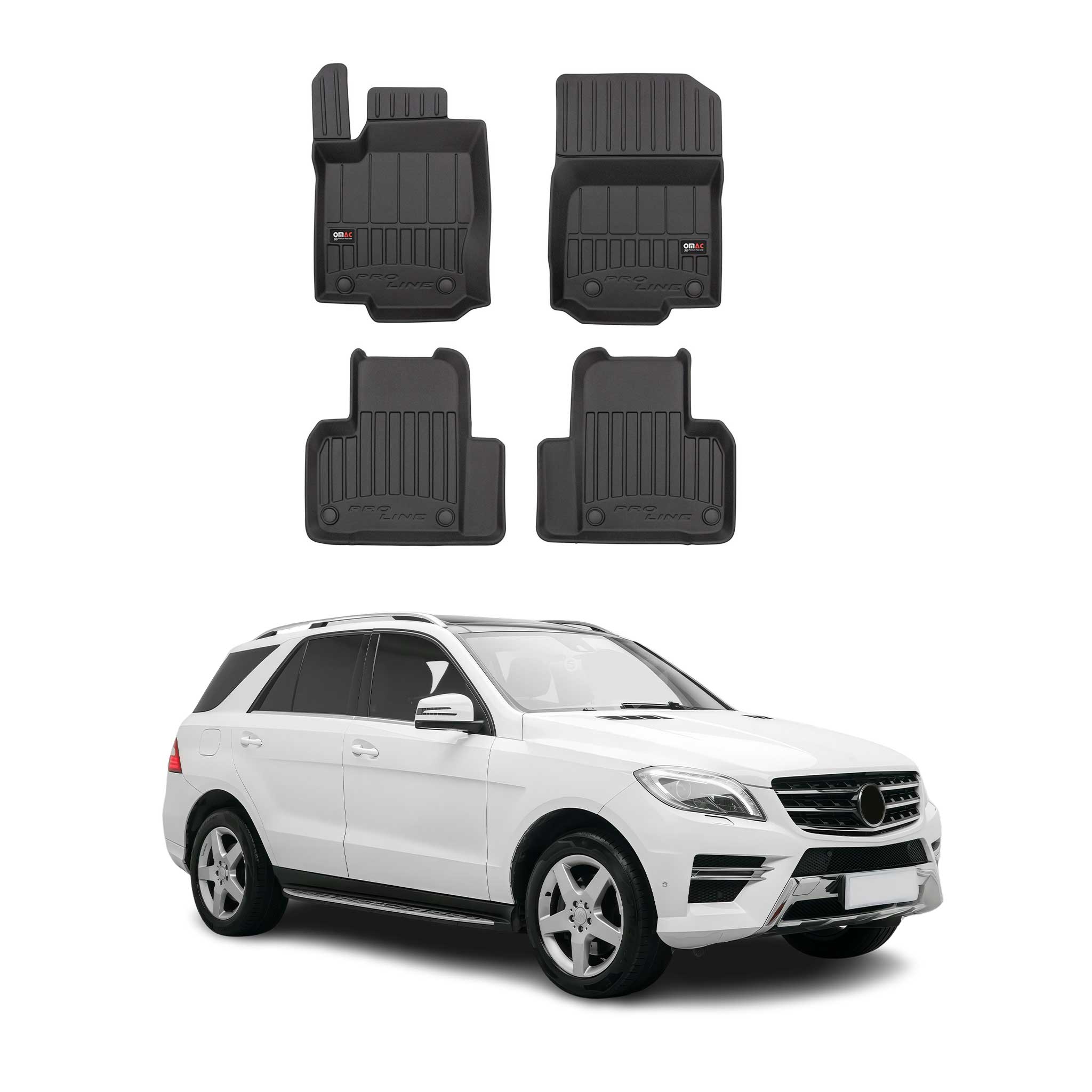 OMAC Tapis de sol en caoutchouc pour Mercedes GLE 2015-2019 Noir Premium
