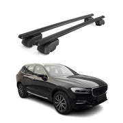 Barres de toit Transversales pour Volvo XC60 2017-2021 Aluminium Noir ABE
