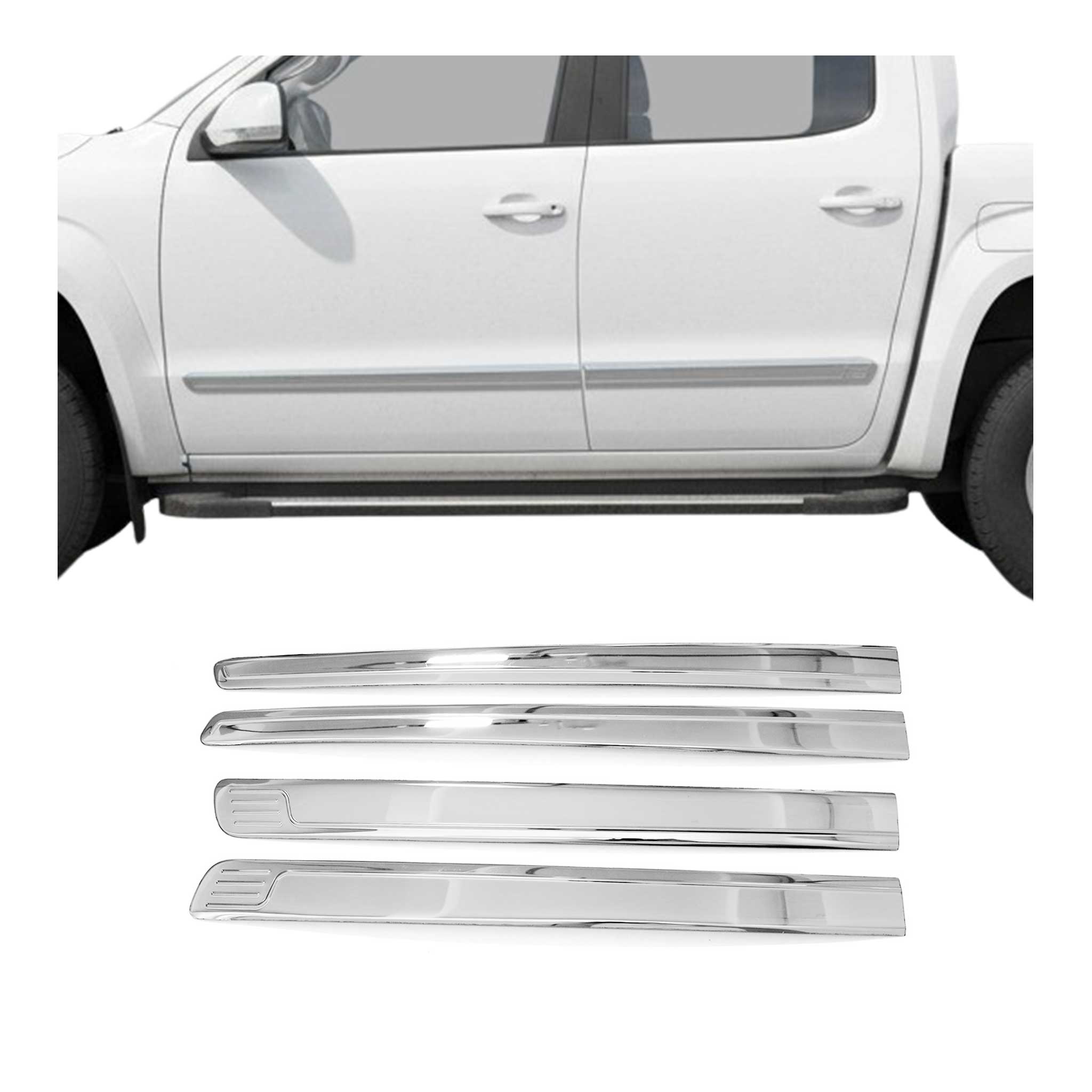 Bande baguette de porte latérale pour Toyota Hilux 2015-2025 en acier inox 4Pcs
