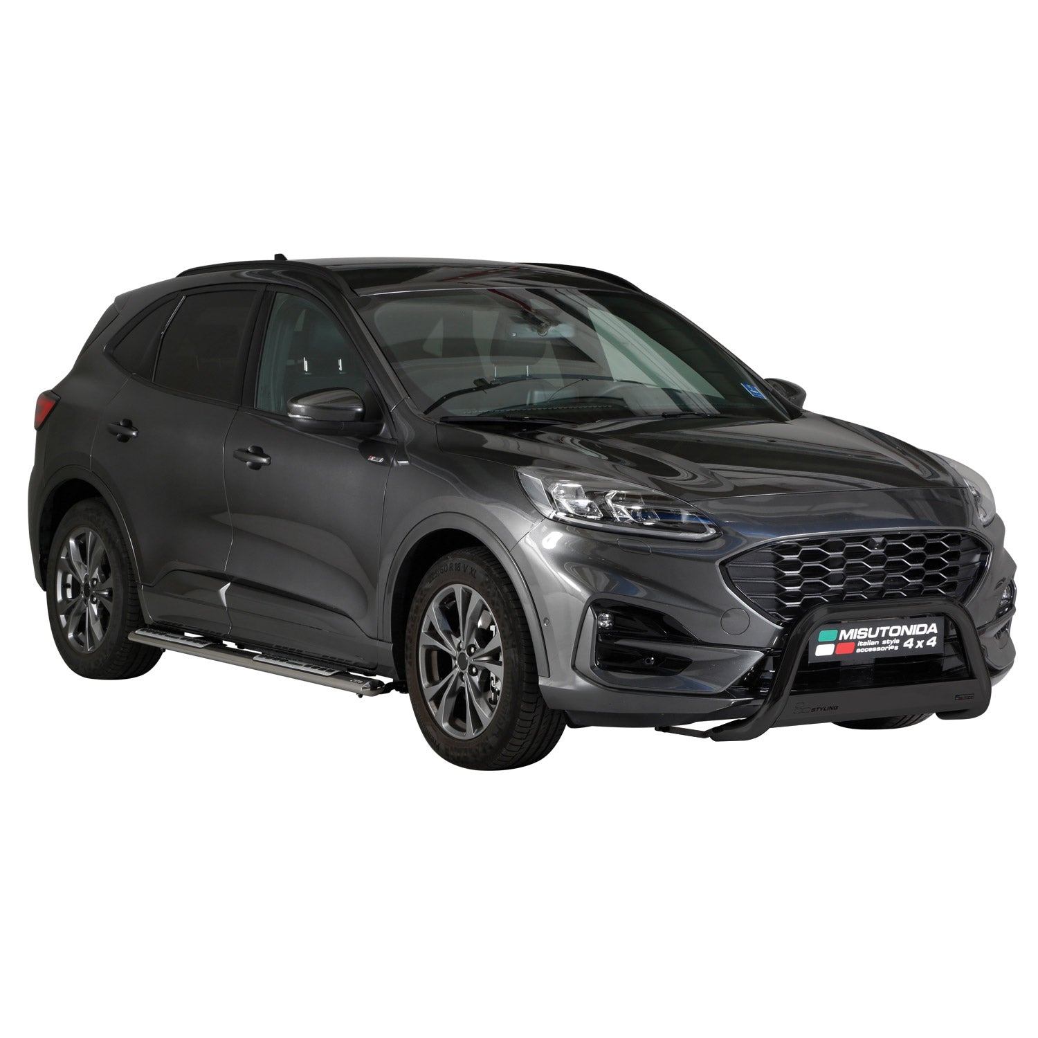 Pare-buffle Avant pour Ford Kuga III 2019-2026 63mm en Acier Inoxydable Noir