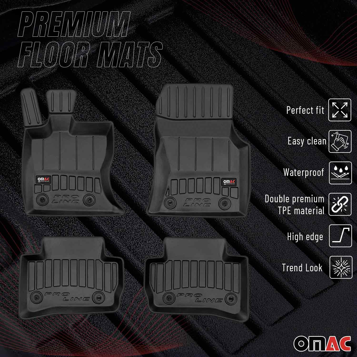OMAC Tapis de sol en caoutchouc pour Jaguar F-Pace 2016-2025 Noir Premium